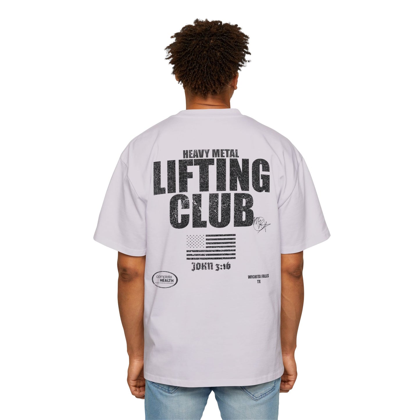 Oversized Tee - Heavy Metal Lifting Club Distressed Print