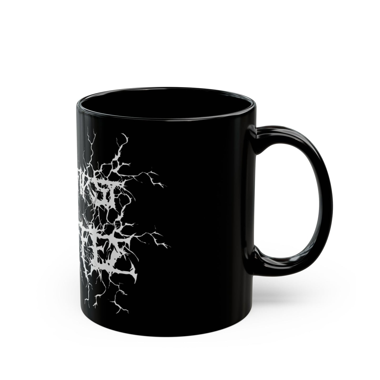 'But First Coffee' death metal mug