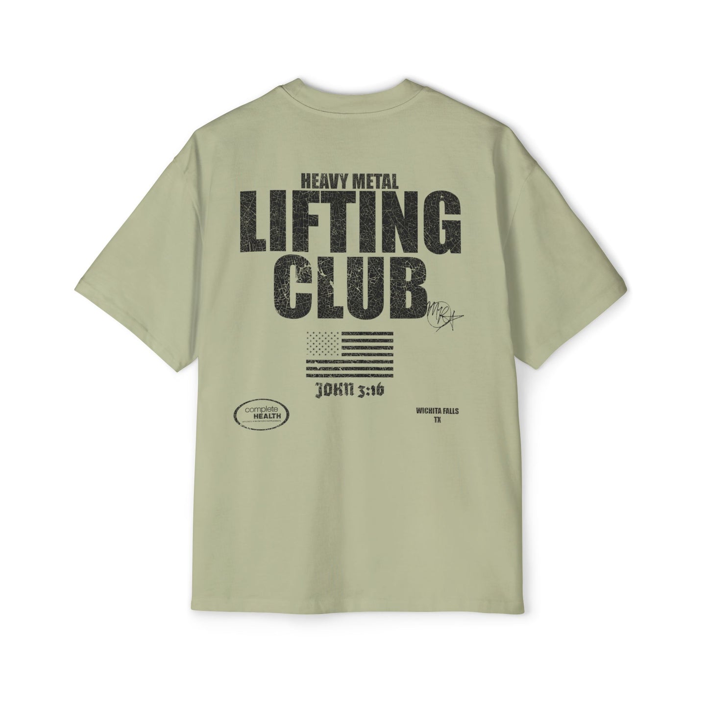 Oversized Tee - Heavy Metal Lifting Club Distressed Print