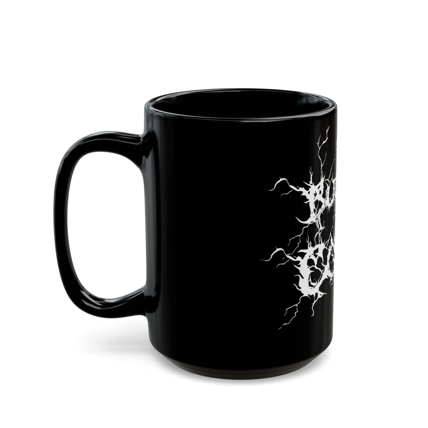 'But First Coffee' death metal mug